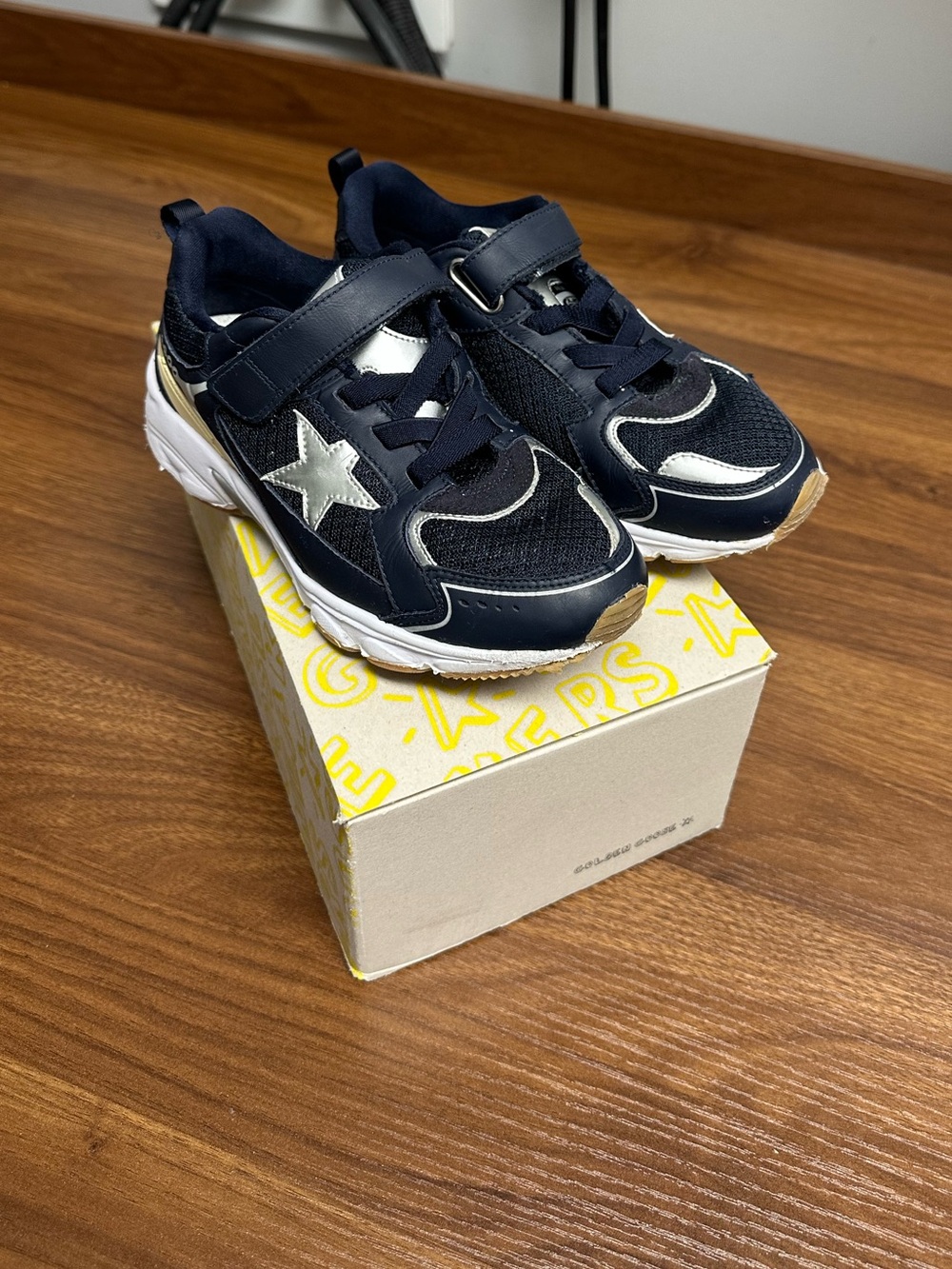 Golden Goose Kids Navy and White Star Sneakers